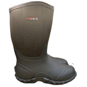 HISEA Men's Mudden Mid-Calf Rubber Mud Boots Waterproof Brown Size 7 NIB